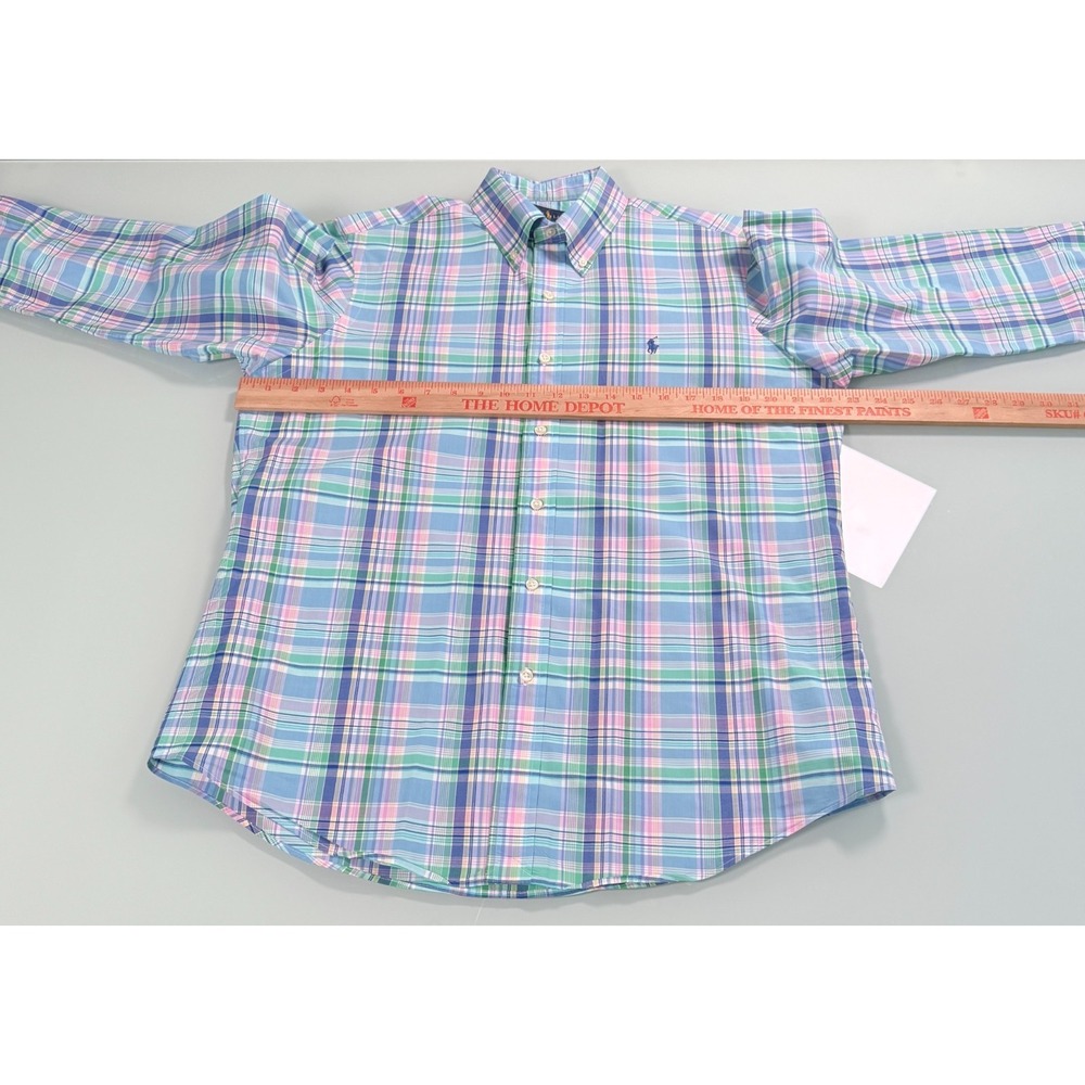 Ralph Lauren Stretch Shirt Mens M Multicolor Plaid Button Down Preppy - Picture 10 of 15